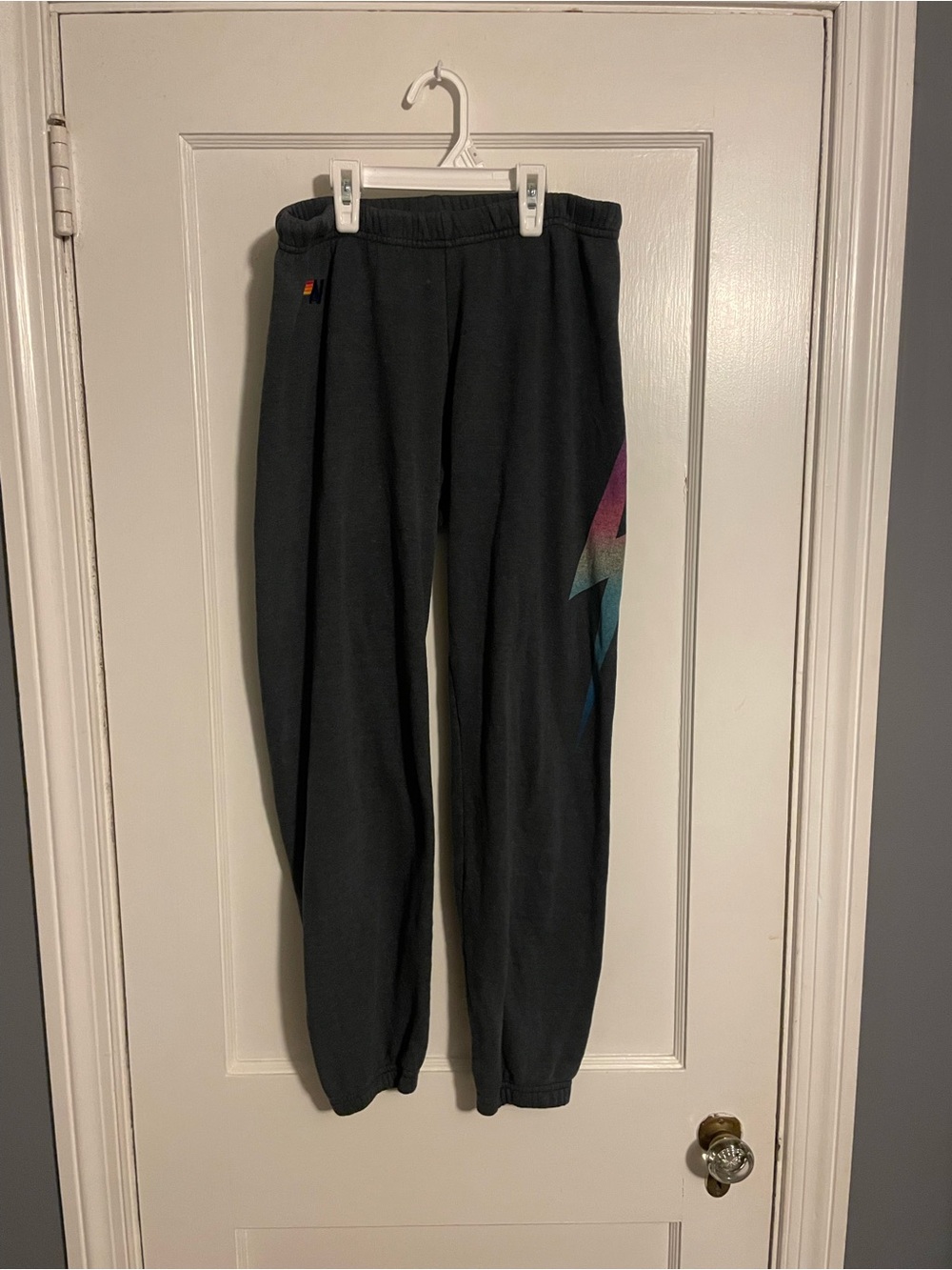 Aviator Nation Bolt Sweatpants in Charcoal Gray Women’s Size Small